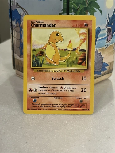 Pokémon Base Set 1999 Charmander Shadow Unlimited 46/102 mint Vtg WOTC
