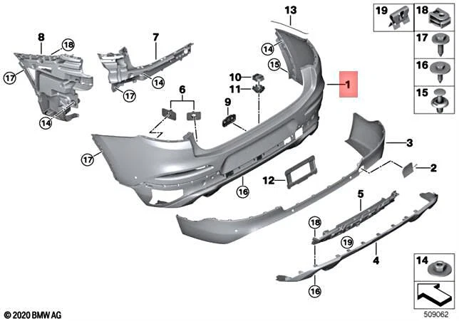 Genuine BMW G02 X4 20dX 20iX 25dX 30dX Panel Bumper Primed Rear 