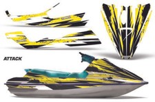 Jet Ski Graphics Kit Decal For Sea-Doo Bombardier GTS 1992-1997 ATTACK YEL
