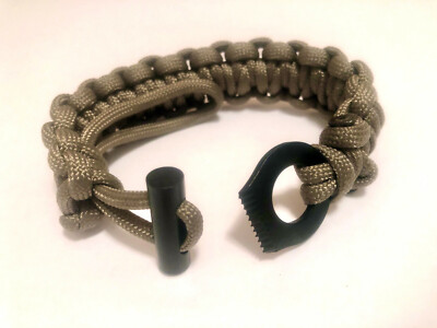 Fire Starter Bracelet Survival Adjustable Paracord Ferro Rod EZ Deploy Bushcraft