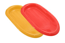 Superio 36" Toboggan Snow Sled for Kids, Durable Plastic Slider 2 Pk Red, Yellow