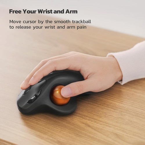 Sleek Wireless Trackball Mouse: Ergonomic Design with Long-Lasting Battery Life - Picture 4 of 9