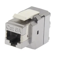 Cat6A RJ45 Network LAN Ethernet Shielded Keystone Jack 110 PunchDown 180 Degrees
