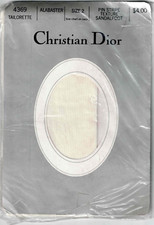 Stockings Pantyhose Christian Dior Tailorette Nylon Alabaster Pin Stripe SZ 2