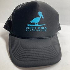 VTG Dirty Bird Surfboards Trucker Hat Cap Bla...