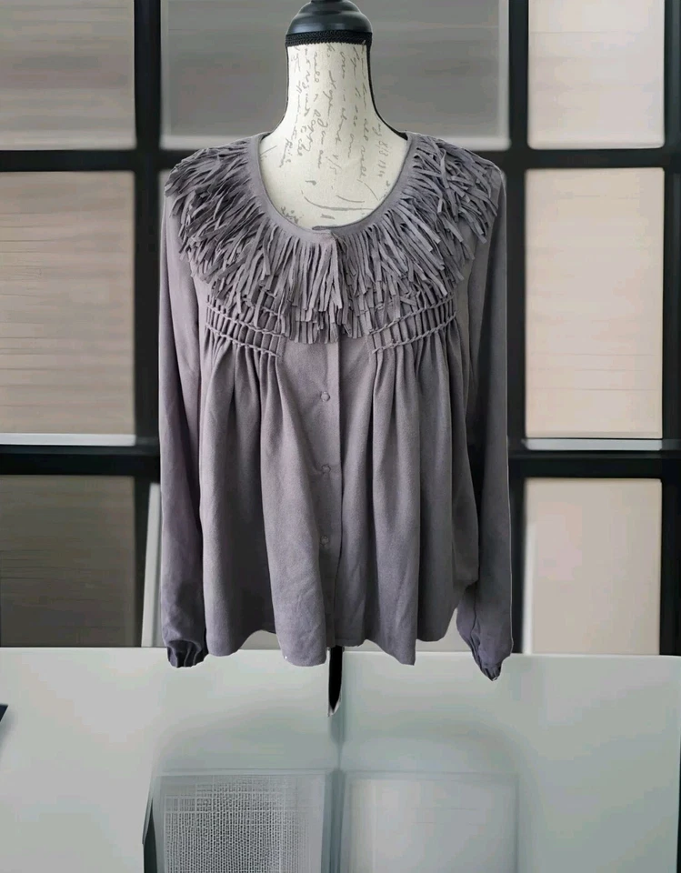 Miilla Fringe Western Short Jacket Women's M Brushed Lightweight  NWT - Image 3 of 4