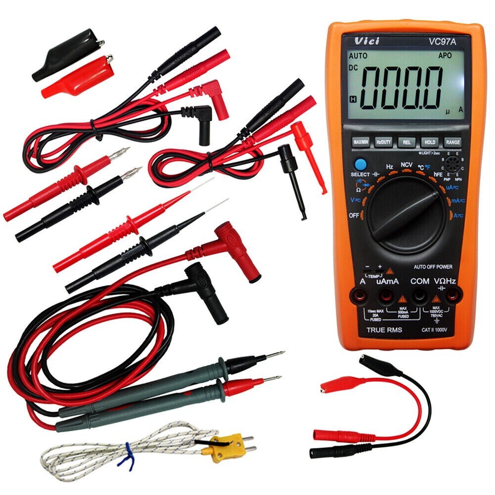 VC97A 3999 Digital Auto Range True RMS Multimeter with test 