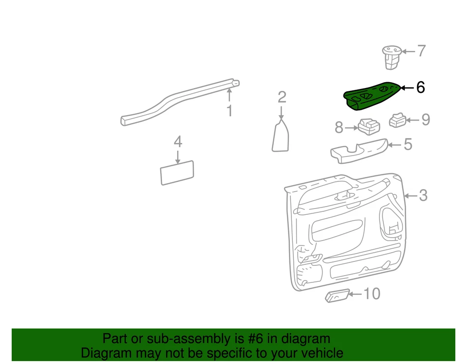 Carcasa interruptor eléctrico puerta excursión original Ford 2002-2004 2C3Z-14528-CAC Foto 3 de 3