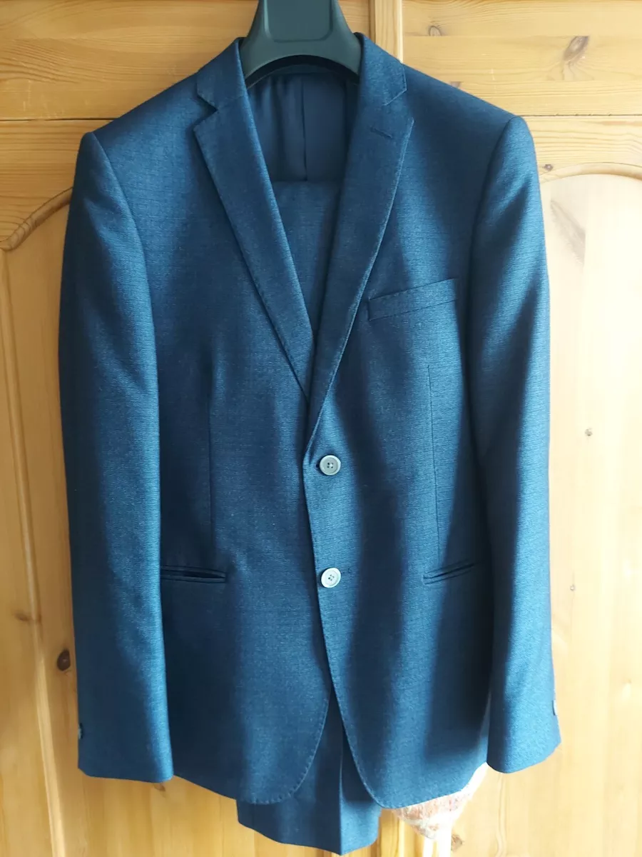 Blue skinny suit sales