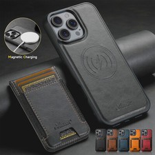 For iPhone 17 16 15 14 13 12 Magnetic Card Wallet Case MagSafe Stand Cover