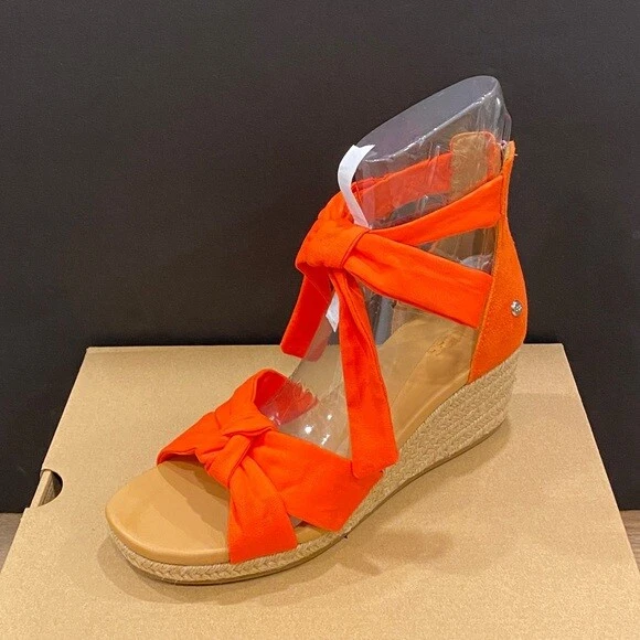 Ugg Yarrow rosso espadrillas zeppa sandali scarpe tacco décolleté multi taglia NUOVO