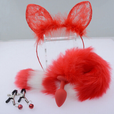 Unisex Tail Plug Ear Costume Bondage Slave Couples Obedience Flirt Restrain