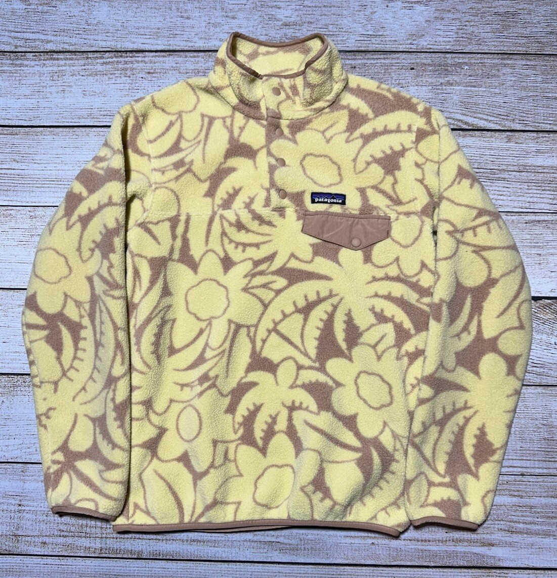 フラワー　サンプル×20 Patagonia Synchilla Snap-T Fleece Pullover Rare Yellow Flower Size