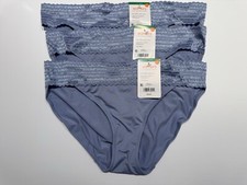 NWT 3 Warners No Pinching No Problems Microfiber Lace Bikini Panties 05509 L/7