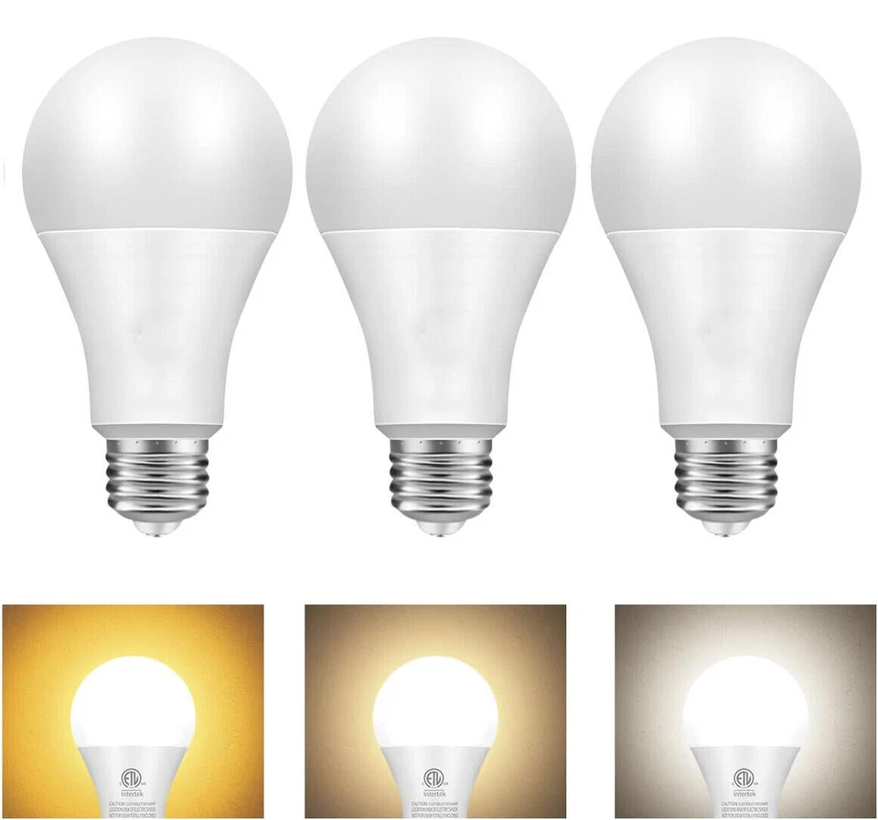 LED A19 9W 7W 12W 3000K-6000K Wide Voltage E27 Intelligent Tricolour Light Bulb - Image 4 of 4