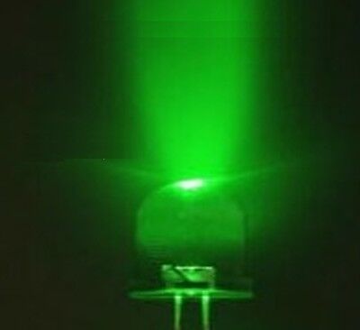 50pcs F10 10mm Green Round LED 2pin 15000-20000mcd