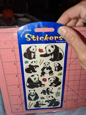 Vintage Mello Smello Stickers panda bears 1 sheet new in package