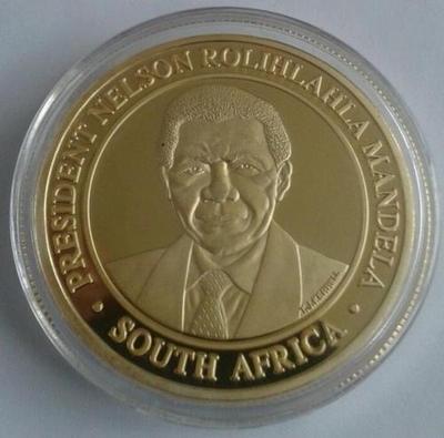 Nelson Mandela / Afrika - MEDAILLE - VERGOLDET - SELTEN 