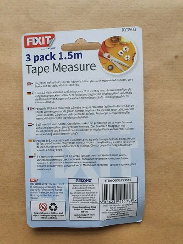 MESSBAND ANSCHNEIDEN 60 ZOLL 3ER-PACK TUCH NÄHEN NÄHEN GROSSDRUCK WEICH - Bild 2 von 3