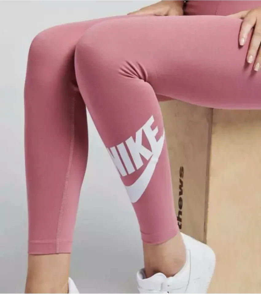 NIKE WOMEN'S HIGH WAISTED LEG A SEE LEGGINGS PINK/WHITE #DB3903-NWT - Image 3 of 3