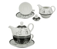 Gilde Tea For One Funny Cat 3 Teilig Teekanne Tasse Teller 44514 Geschenkverpack