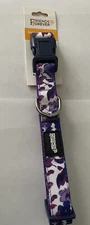 Dog Collar Durable Fashion Purple Pattern Large 18-26in Friends Forever New