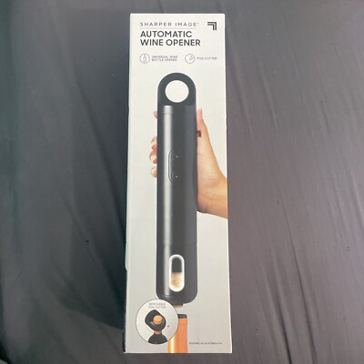 Sharper Image Automatic Universal Wine Bottle Opener Removable Foil Cutter Black