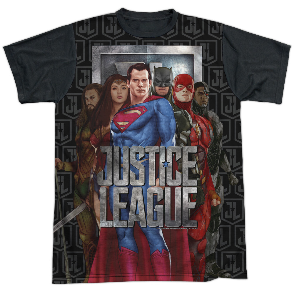 Justice League Movie The League Adult Costume T-Shirt Black Back Sizes S-3XL