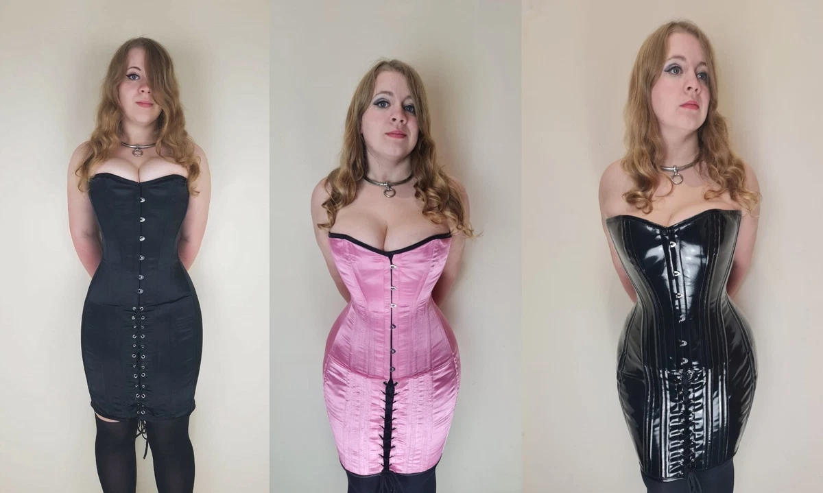 Hobble corset, dress, tight lacing, steel bones, overbust pvc or