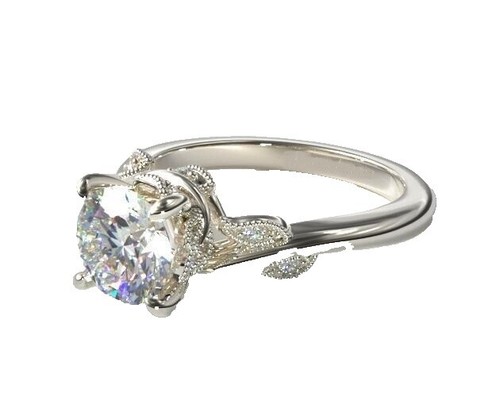 3.65ct Radiant D/VVS1 Moissanite Solitaire Engagement Ring - 14K Solid White Gold, Customizable
