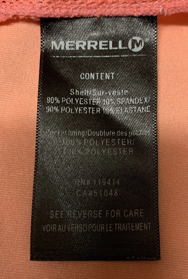 Куртка с капюшоном Merrell Peach с геометрическим принтом Opti Wick на молнии размер M грудь 36 дюймов - Изображение 4 из 4