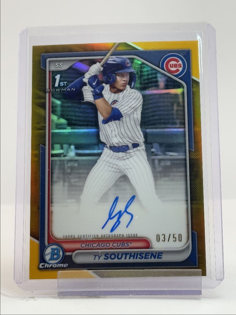 TY SOUTHISENE 2024 BOWMAN CHROME DRAFT 1ST GOLD REFRACTOR AUTO /50 Q3855
