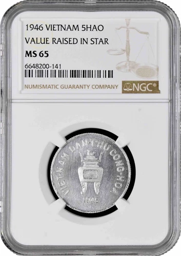 Vietnam 5 hao 1946, NGC MS65, "North Vietnam (DRV) (1945 - 1975)"