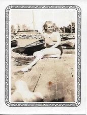 AS SHE WAS IN SUMMER Women FOUND PHOTOGRAPH Black And White ORIGINAL 48 55 R