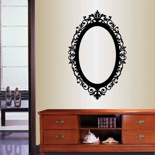 Vinyl Decal Vintage Frame Oval Ornament Antique Mural Wall Sticker