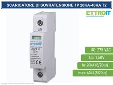 SCARICATORE LIMITATORE DI SOVRATENSIONE 1 MODULO TIPO T2 1P 20KA-40KA SPD A LIMI