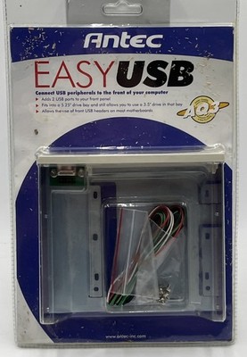 Antec Easy USB  Connect 2 USB Peripherals To Front Of Computer  New Sealed 5.25 