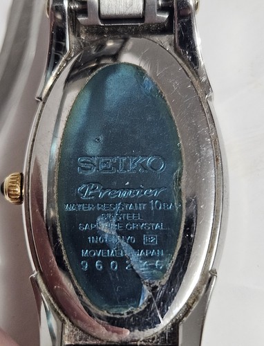 Seiko Premier Two-Tone Oval Women's Watch SXGN64 Sapphire Crystal 1N01-0NY0 - Picture 5 of 12