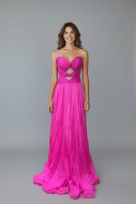 Sherri Hill Couture from the Premium Line Strapless Gown in Hot Pink NWOT Size 4