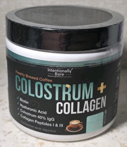 Intentionally Bare Colostrum + Collagen Powder Brewed Coffee 4.23 oz 02/2027
