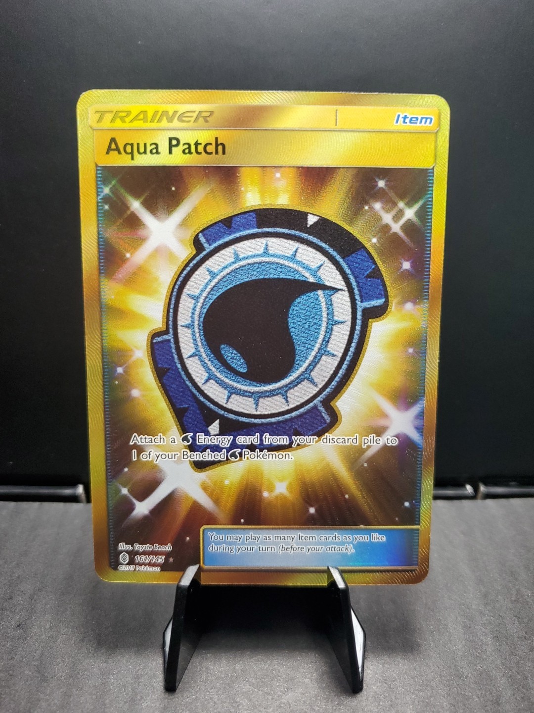 Pokemon TCG Aqua Patch (Secret) 161/145 Sm-Guardians Rising 2017 Holo NM