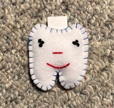 Handmade Tooth Fairy Pillow Adorable White Felt Tooth With Pocket On Back