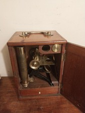Vintage early 20th century Mawson & Swan  cased brass microscope  (1648)
