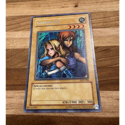 Konami Yu-Gi-Oh Gemini Elf LON-000 Unlimited Holo Foil Bleed 