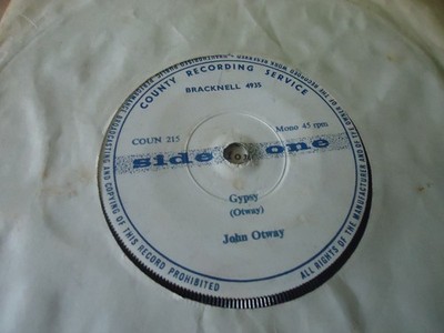 JON OTWAY 1st 45 MISTY MOUNTAIN /GYPSY Rare private press w/lyric sheet