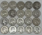 Lot of 20 90% Silver Washington Quarters Various Years