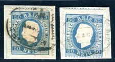 PORTUGAL 1879 48 used per 2 on piece (M3323