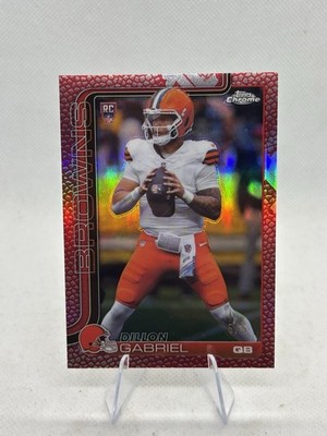 2025 Topps Chrome Dillon Gabriel Red Reptilian Refractor /5 Browns RC Rookie SSP
