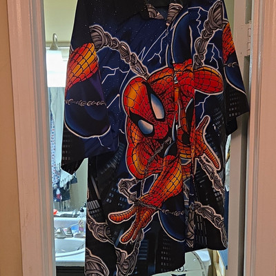 Men's Spider-Man Marvel Graphic Print Crew Neck Short Sleeve T-Shirt XL