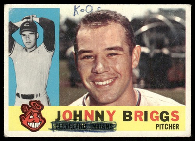 #ad Johnny Briggs 1960 Topps #376 Cleveland Indians Low Grade Writing $1.85